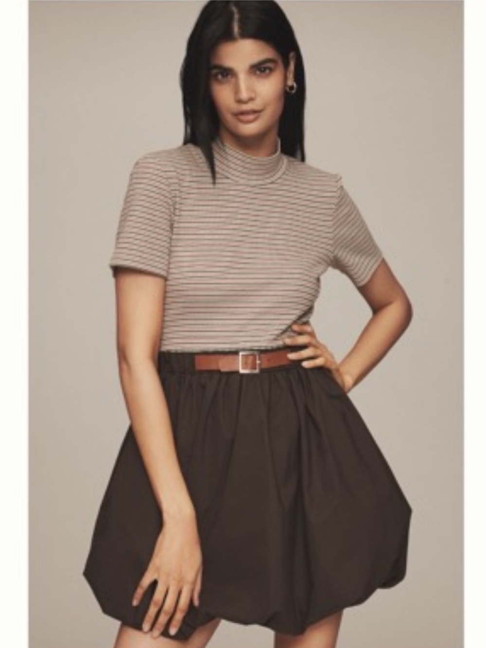NWT Anthropologie Maeve Belted Twofer Bubble Mini Dress, M